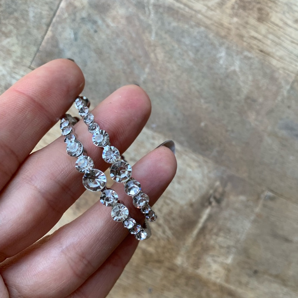 🖤SALE🖤 Zara Silver hoop with rhinestones - Picture 5 of 5